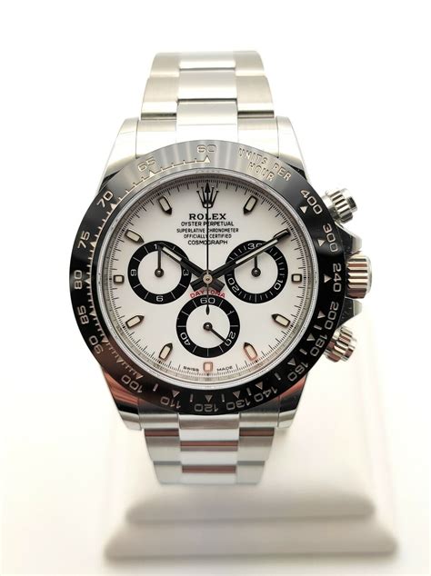 rolex white and black|rolex daytona 116500 panda white.